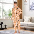 thumbnail image 6 of FORMRS Onesies Pajama for Adults Unisex Hoodie Winter Jumpsuit One Piece Sleepwear, Sizes S-2XL, Orange Ghost Plaid Pattern, 6 of 7