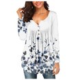 thumbnail image 2 of IROINNID Reduced Plus Size Shirts for Women Cool Shirts for Women Daily Three-quarter Sleeve Printing V-Neck Loose T-Shirt Blouse Tops,White, 2 of 4