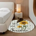 thumbnail image 2 of Round Rugs 4Ft, Sunflowers Farmhouse Round Area Rug Washable Indoor Throw Carpet, Sage Green Plaid Pastoral Rustic Soft Non Slip Circle Rug for Kitchen Nursery Room Home Decor Aesthetic, 2 of 8