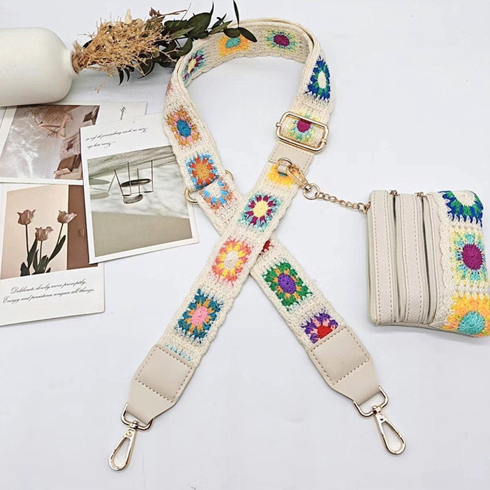 Phone Strap with Weaving Pattern, Phone Crossbody Lanyard With Wallet, Adjustable Cellphone Lanyard With Zippered Pouch, Clip for Phone