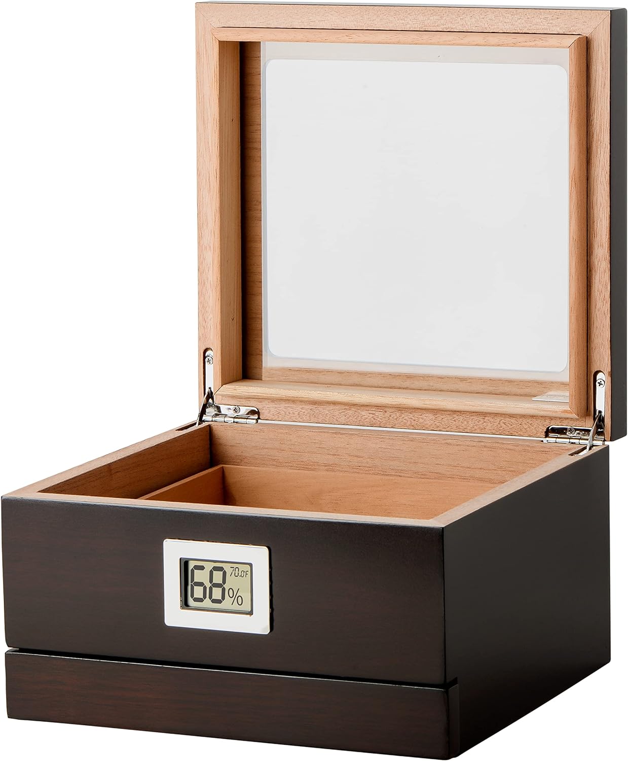 Humidor Supreme Executive Desktop Cigar Humidor, Holds Up to 25 Cigars, Mahogany Finisg