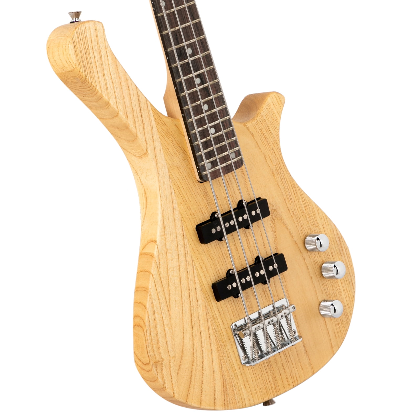 Glarry 36in Electric Bass Guitar, 4 String Electric Bass Guitar Kit for Kids, Boy and Girl, Brown