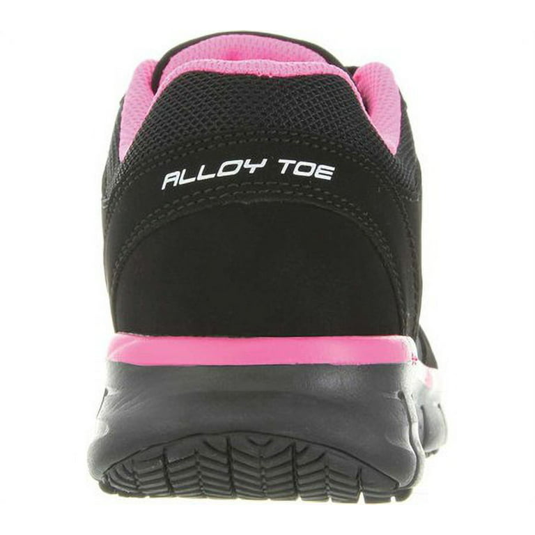 Womens Skechers Work Alloy Toe Slip Resistant EH Synergy Sandlot Black/Pink