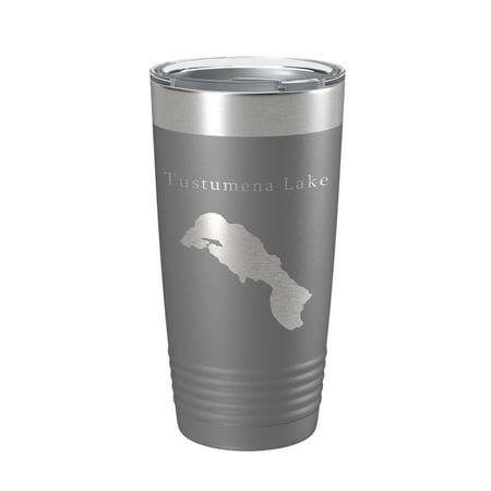 

Tustumena Lake Map Tumbler Travel Mug Insulated Laser Engraved Coffee Cup Alaska 20 oz Dark Gray