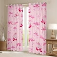thumbnail image 2 of Feelyou Girly Pink Ribbon Curtains Pack of 2 (42x84 Each) for Kids, Cartoon Cherry Curtains Blackout, Kawaii Bow-tie Bow Bedroom Curtains, Window Curtains Decor, 2 of 6