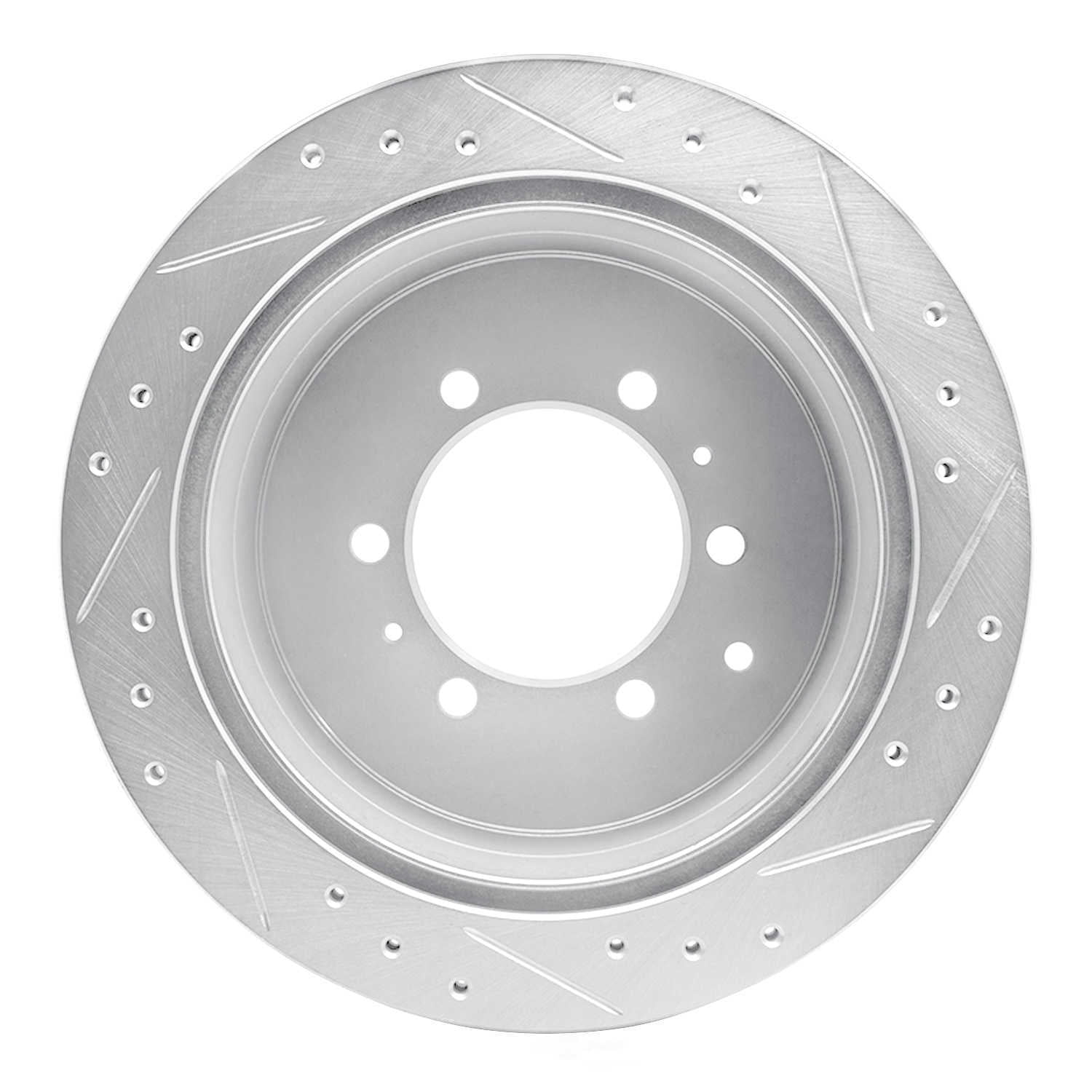 Dynamic Friction Company 631-76117L DFC Brake Rotor - Drilled And Slotted - Silver