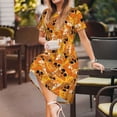 thumbnail image 3 of Daiia Skulls Print Women's Dresses 2025 Trendy Short sleeve Dresses Casual Baggy Flowy Maxi Sun Dresses, 3 of 6