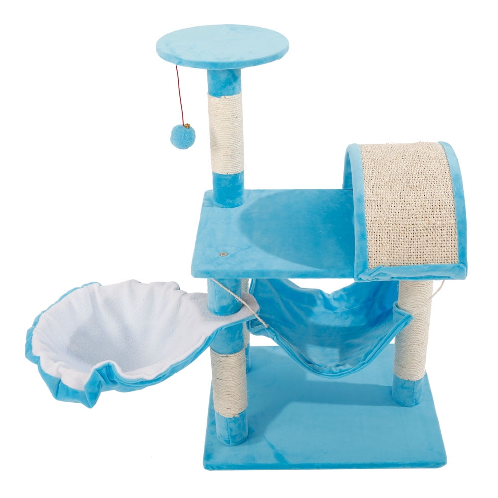 Pefilos 31" Multi-Level Cat Tree Tower, Cute Sisal Play House Climber Activity Centre Furniture with Scratching Posts Hammock Dangling Ball, Gray Pefilos 31" Multi-Level Cat Tree Tower, Cute Sisal Play House Climber Activity Centre Furniture with Scratching Posts Hammock Dangling Ball, Gray