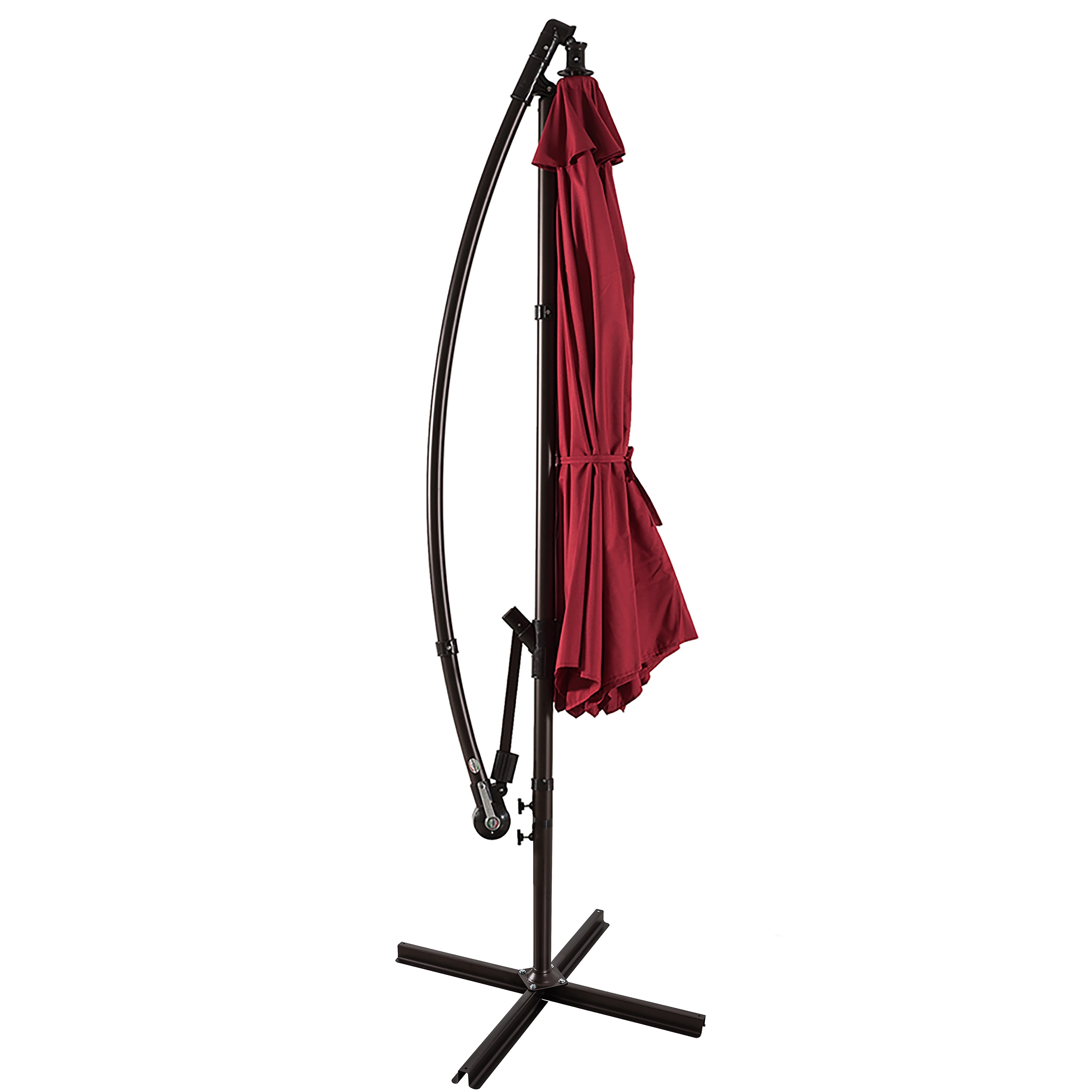 GARDEN 10 Ft Offset Cantilever Umbrellas for Patio Outdoor Shade, Red