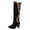 Black, variant on Fesfesfes Fuzzy Boots for Women Shoes Solid Color High Heel Casual Warm Winter Knee High Boots US:9.5(43)