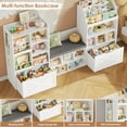 thumbnail image 5 of Homfa Kids Bookcase with Reading Nook, 75" W Kids Toy Storage Organizer with 2 Drawers, Kid Bench for Playroom Kids Room Living Room, White, 5 of 7