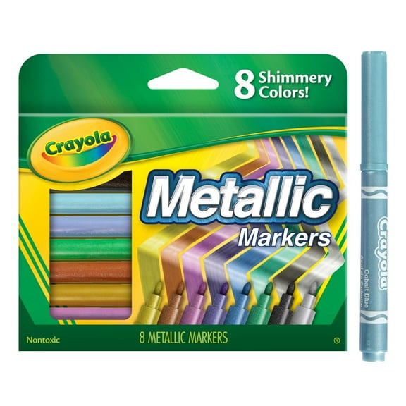 Crayola Metallic Marker Set, 8-Colors, Shimmery Colors