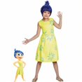 thumbnail image 4 of Disfraz de cosplay de la película Inside Out 2 Disgust para niñas, vestido de princesa Joy de dibujos animados, cinturón, bufanda, peluca, disfraz para Halloween y carnaval., 4 of 6