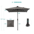 thumbnail image 3 of Sonerlic Patio 6.5x6.5 FT LED Market Umbrellas With Solar Lights, Table Umbrella for Patio and Outdoor With Tilt Button for Deck and Pool,Gray, 3 of 7