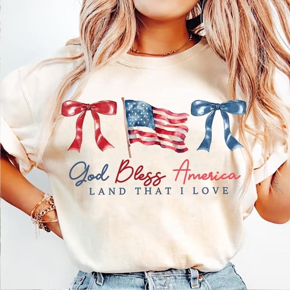 God Bless America Shirt, Retro Patriotic Fourth of July T-Shirt, American Flag Tee, Memorial Day Celebration Shirt, USA Independence Day Top