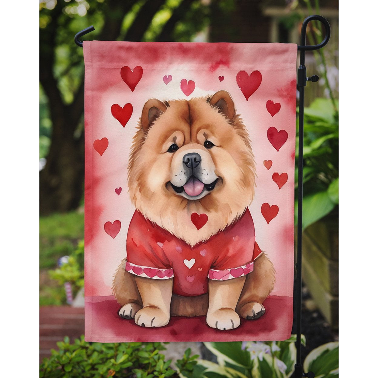 Chow Chow My Valentine Garden Flag 11.25 in x 15.5 in