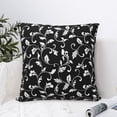 thumbnail image 4 of Wukai Black White Leaves Premium Polyester Fleece Pillow Covers with Hidden Zipper Closure,Luxuriously Soft and Durable-16"x16", 4 of 7
