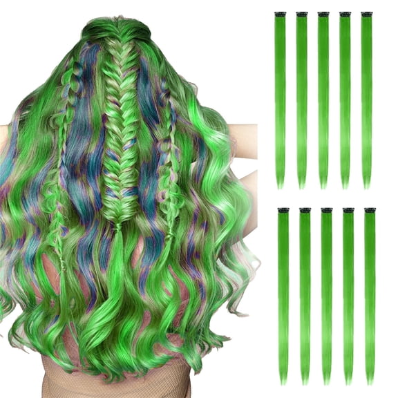 Synthetic Hair Clip Extensions for Highlights - Party Ready Colored Wig for Style and Effortless Transformation