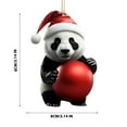 thumbnail image 3 of Dongrere Christmas Animals Ornament with Christmas Hat Planar Acrylic Christmas Ornament for Car Mirror & Tree, 3 of 5