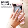 thumbnail image 2 of for Samsung Galaxy Z Flip 5 Case, Mantto Premium Elegant Patterned Leather Shockproof Cover with Ring Stand Holder Flip Folio Case with Hinge Protection for Samsung Z Flip 5, Pink, 2 of 7