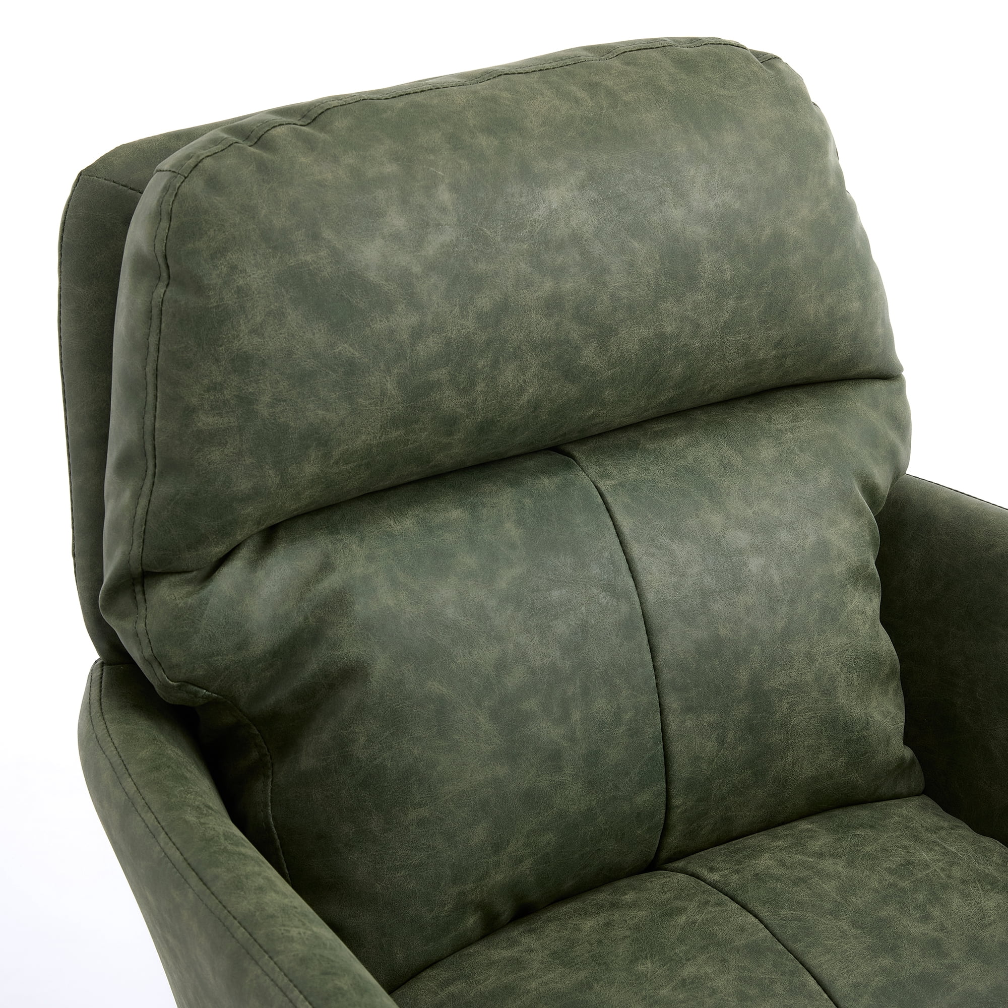 Leumius Office Chair with Black Base & Adjustable In Height,PU Leather Chair for Office Bedroom Dressing Table Green