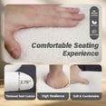 thumbnail image 5 of CLATINA Armless Small Fabric Office Desk Chair, Ergonomic Modern Cloth Swivel Computer Task Chair No Wheels, Comfy Cute Cat Shape Vanity Chair Height Adjustable for Home Bedroom Makeup Room, White, 5 of 9