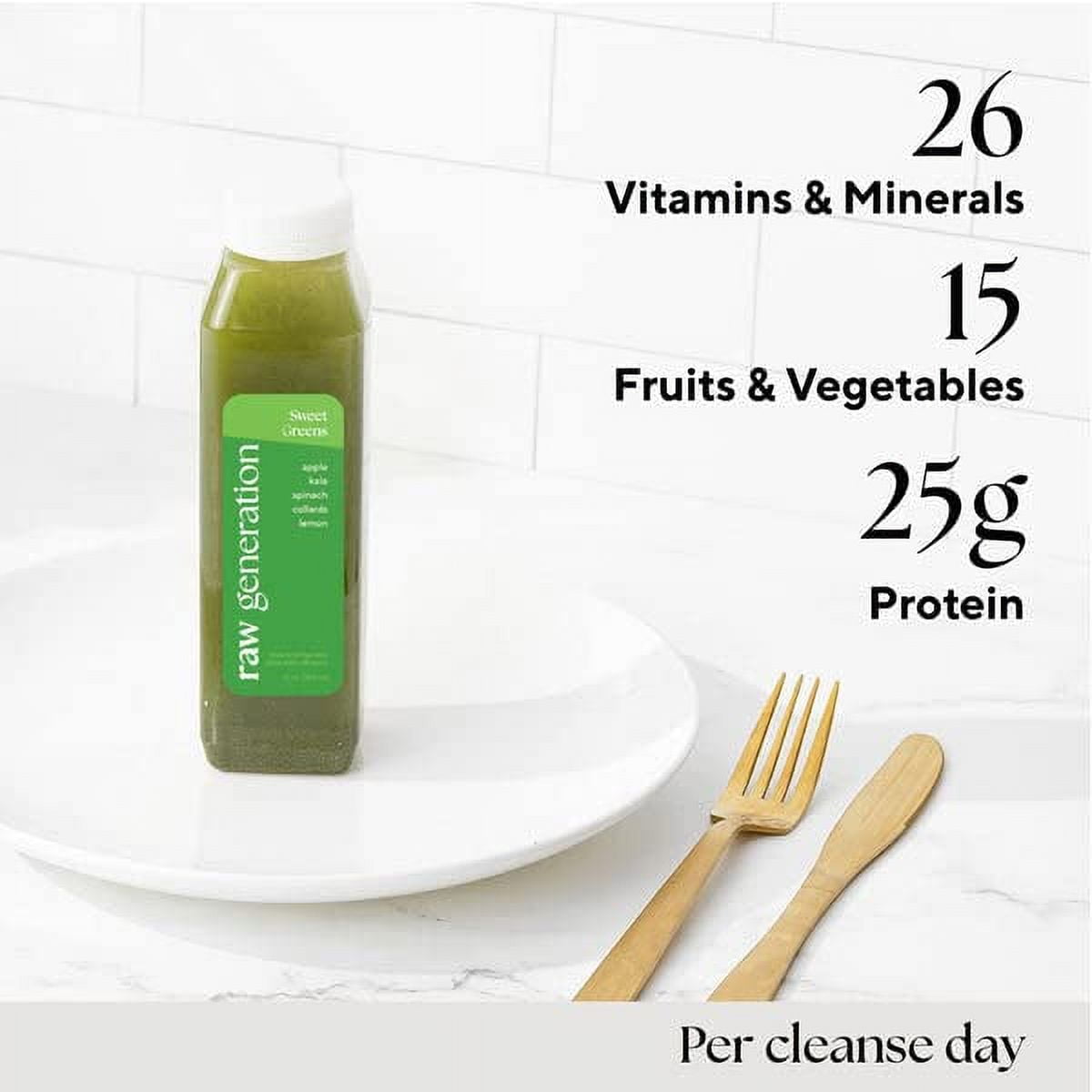 Raw Generation 7-Day Juice Cleanse - 42 Cold-Pressed Juices | Flash-Frozen, Plant-Based Juice Refresh- Convenient, On-the-Go Wellness Routine