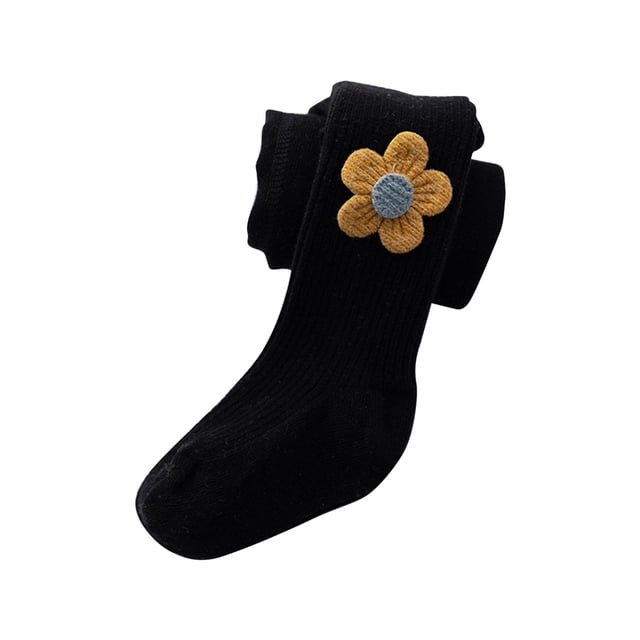 Leggings Para Niños Medias Para Bebés Pantimedias Para Niños Ropa De Primavera Y Otoño Calcetines Gruesos De Fondo Leggings Negro Odeerbi LM103-10858