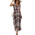 thumbnail image 2 of Clan Stewart Dress Tartan Plaid Pattern Tartan Dress Summer Street Style Bohemia Long Dresses Female Sleeveless Printed Maxi Dress, 2 of 9