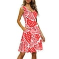 thumbnail image 2 of Renewold Red Hearts Tank Dresses for Women Plus Size M Fashion Holiday Party Dress Elastic Comfortable High Waistline Skater Dress, Valentine's Day, 2 of 6