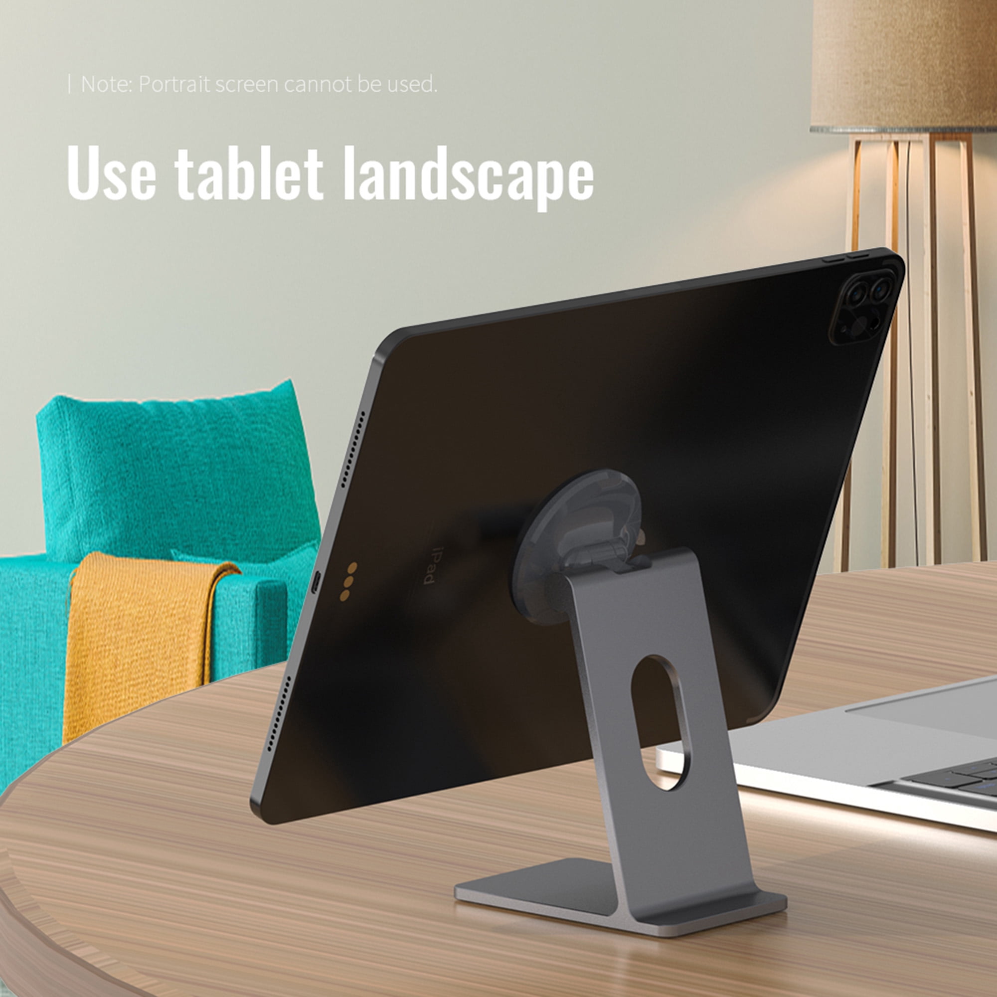 Dteck Magnetic Phone Stand, Adjustable Sturdy Phone Stand & Tablet Stand for Desk, Strong Magnetic, Compatible with MagSafe Charger (MagSafe is not included), Gray