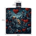 thumbnail image 2 of Hearts Battle Canvas Picnic Mat Waterproof Outdoor Blanket Portable Foldable Beach Mat Compact Sandproof Mat for Picnics, Camping, and Hiking - Large Size Blue Stripe Pattern, 2 of 6