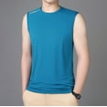 thumbnail image 4 of Ierhent Men's Sleeveless T-Shirt Men's Regular-Fit Tank Top(Sky Blue,XXL), 4 of 7