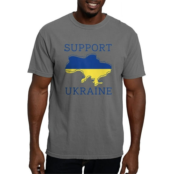 CafePress - Support Ukraine Mens Comfort Colorsâ® Shirt - Mens Comfort Colors Shirt