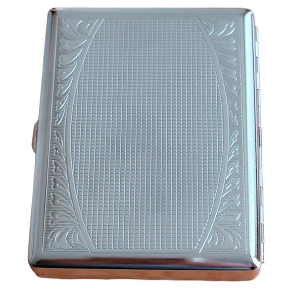 Regular or King Size Double Sided Crush-Proof Metal Cigarette Case - 3033