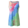 thumbnail image 3 of Dyfzdhu Summer Dresses for Women Casual Tie Dye Round Neck Sleeveless T Shirt Dress Beach Tank Mini Dress Blue, 3 of 7