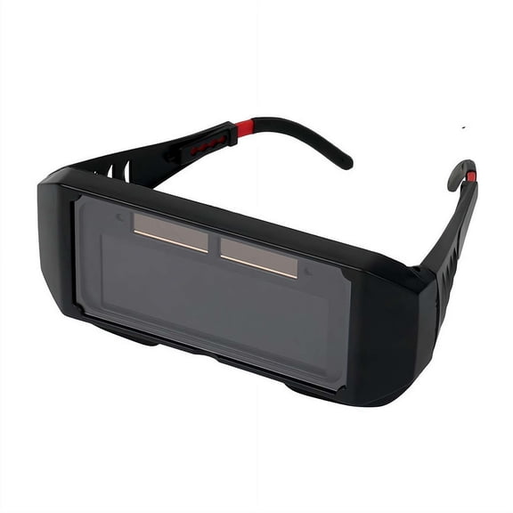Solar Powered Auto Darkening Welding Glasses, LCD Safety Protective Goggles with Adjustable Headband for Welding, Cutting, and Grinding