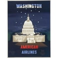 thumbnail image 2 of Edward McKnight Kauffer 19x24 Gold Ornate Framed and Double Matted Museum Art Print Titled - Washington, American Airlines (1950), 2 of 4