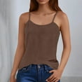 thumbnail image 2 of MIXUE Tank Top for Women Summer Solid Color Ice Silk Backless Loose Suspender Camisole Vest Holiday Wear,Brown,XXL, 2 of 5