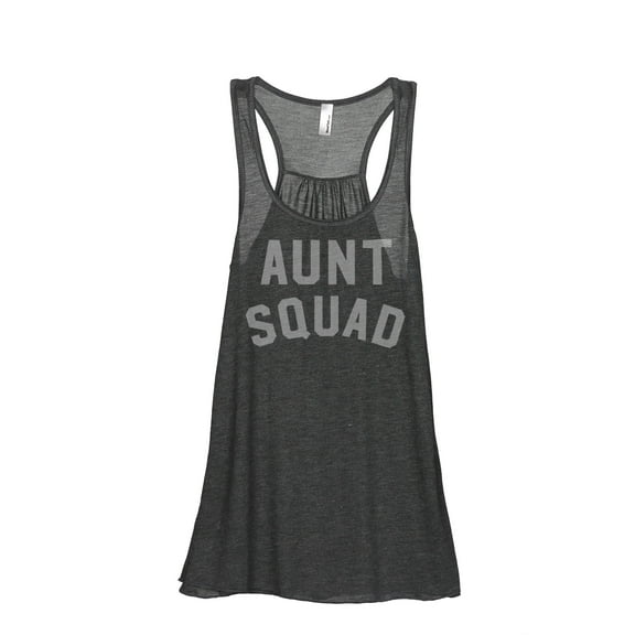 Thread Tank Aunt Squad Women's Sleeveless Flowy Racerback Tank Top Charcoal Small