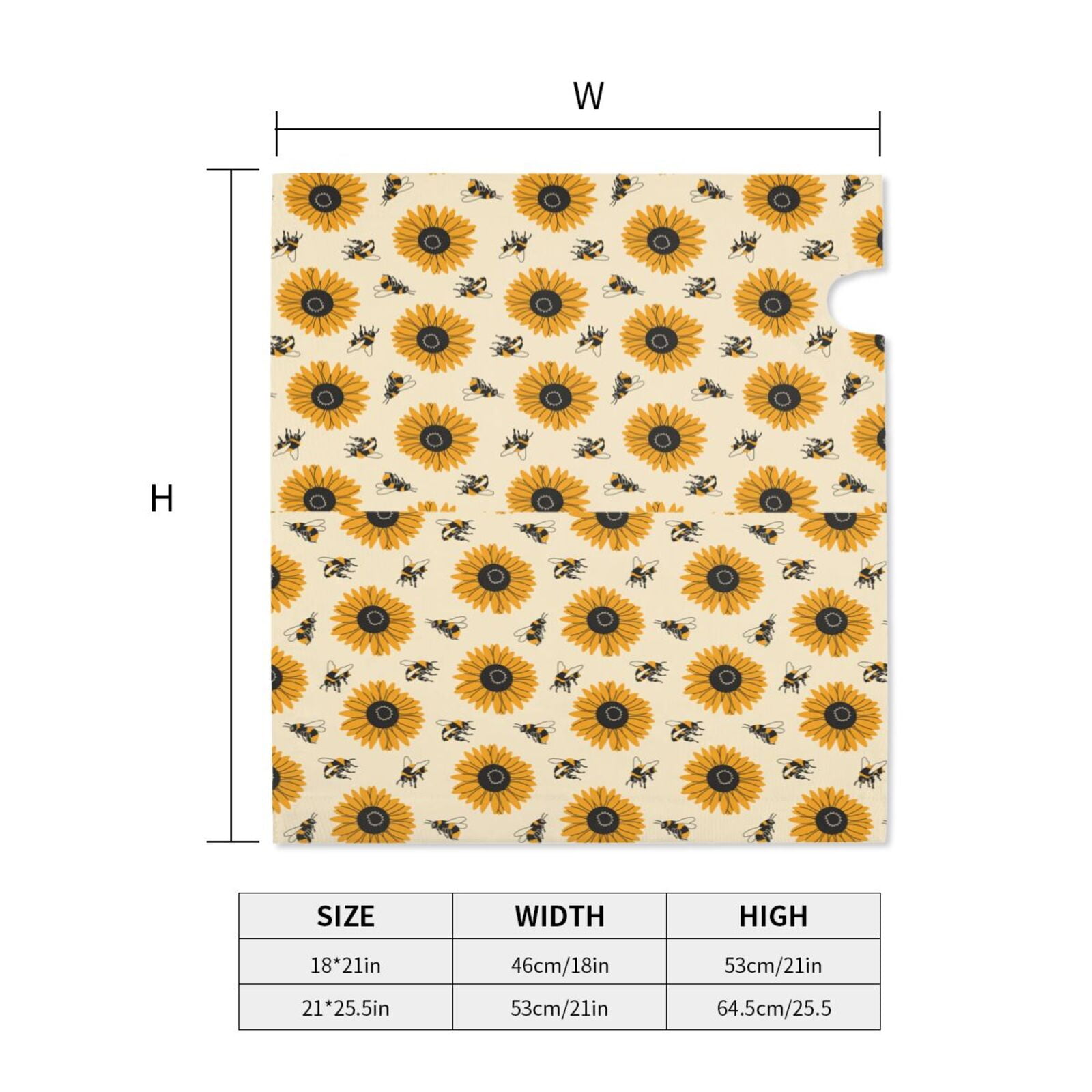 Xecao Sunflowers And Bee for Mailbox Cover with Magnetic Strips, Waterproof and Sunscreen, Adds a Decorative Touch to Your Garden Yard.