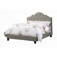 thumbnail image 4 of Eastern King Size Wooden Platform Bedframe with Adjustable HB Grey Polyfiber Upholstery for Bedroom, 4 of 11