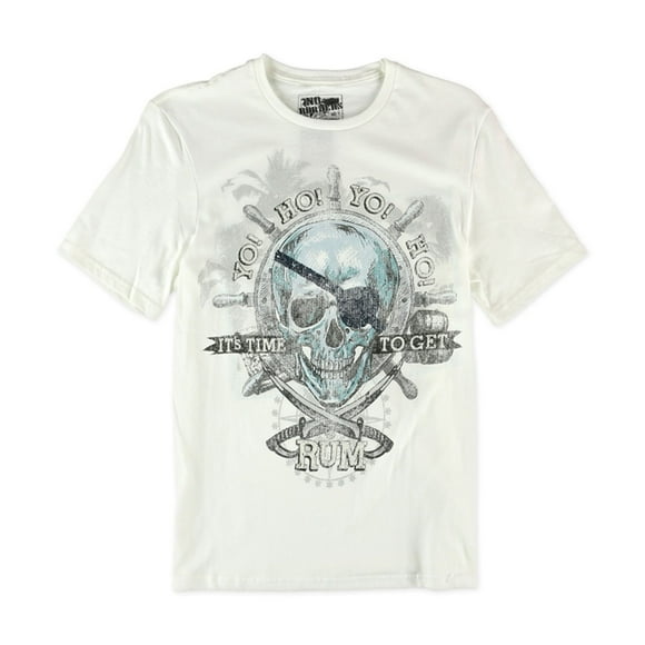 No Borders Mens It's Time To Get Rum Graphic T-Shirt, White, Small