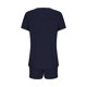 thumbnail image 4 of Pijama de cuello redondo y manga corta con estampado informal de moda para mujer con pantalones para el hogar Conjunto de top y pantalones de poliéster para mujer, 4 of 8