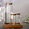 thumbnail image 5 of KEINXS Glass Water Pitcher Jar Transparent Heat Resistant Pot with Lid and Handle for Tea Juice Milk Cold or Hot Beverages Only Single Pot, 5 of 6