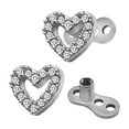 thumbnail image 3 of APLVFFZH 2pcs Dermal Anchor Tops and Base Titanium Steel Piercing Jewelry Heart 1, 3 of 8