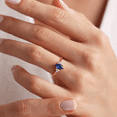 thumbnail image 2 of Marquise Cut Blue Sapphire Diamond Proposal Ring in 14k Yellow Gold Vermeil - Vintage Style Wedding Ring For Womens, 2 of 6