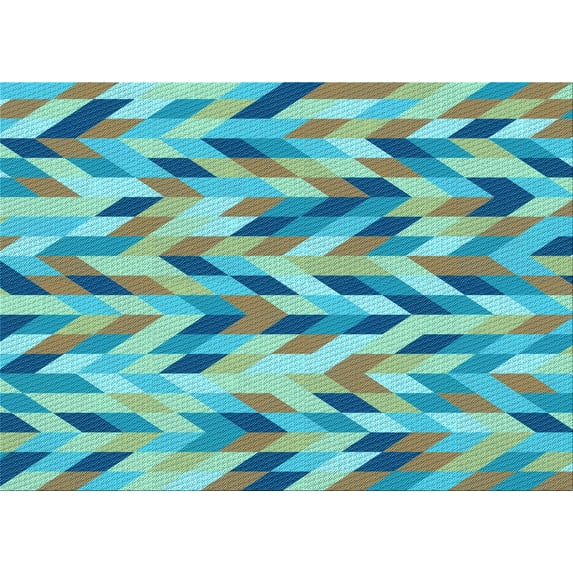 Ahgly Company Machine Washable Indoor Rectangle Transitional Green Area Rugs, 5' x 7'