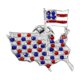 thumbnail image 2 of Broche de cristal esmaltado con la bandera estadounidense ondeando, ideal para ropa, bufanda, bolso o sombrero., 2 of 6