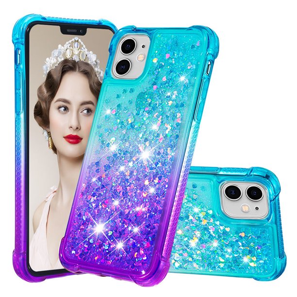 Funda para iPhone 11 Transparente con Brillos Carcasa Protectora Antigolpes con Glitter Brillante